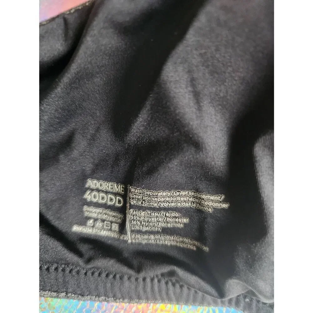 Adore Me Underwire Full Bra Lightly Padded Size 40DDD Black and Gray